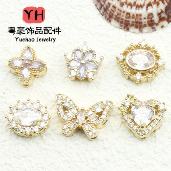 14k Gold-filled Color-preserving Micro-paved Zircon Tassel Style Beaded Diy Bracelet