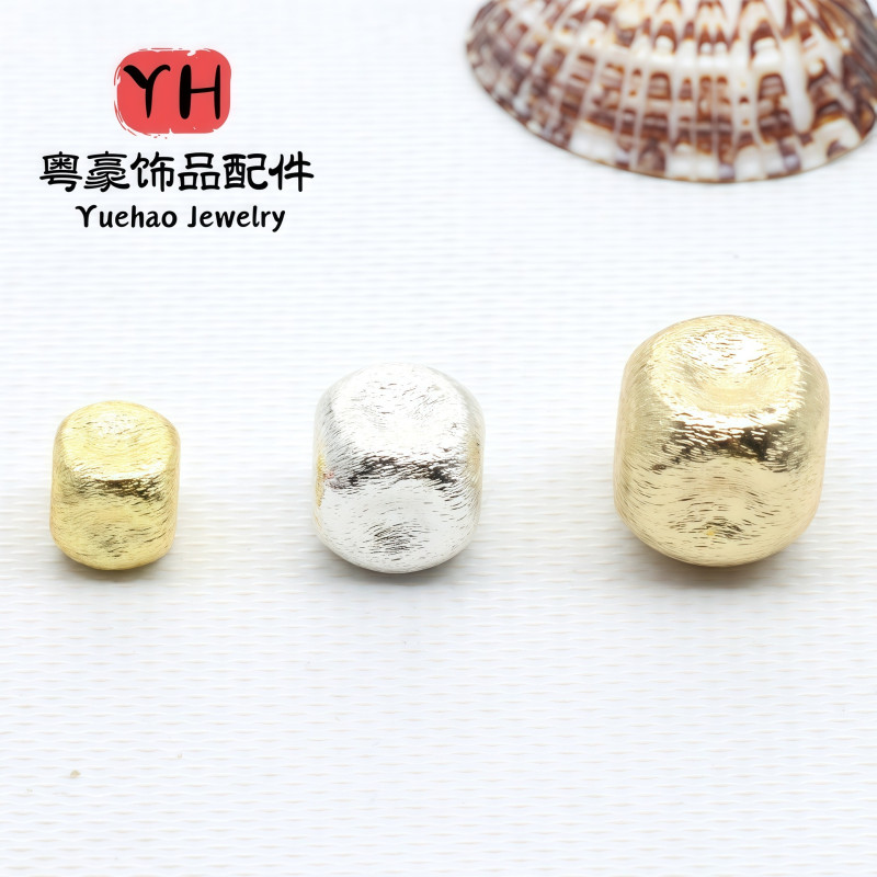14k Gold-filled Color-protected Hollow Brushed Beads Square Separated Diy Bracelet