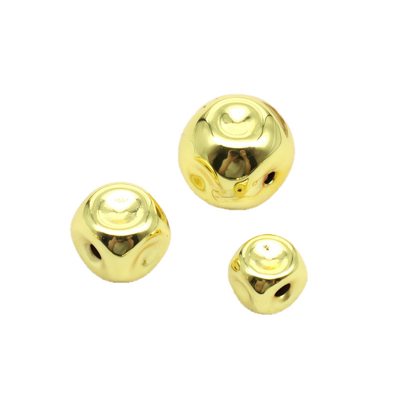 14k Gold-filled Color-protected Hollow Brushed Beads Square Separated Diy Bracelet
