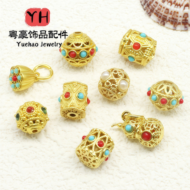 Ancient Gold Accessories with Beads, Nepalese Style Sand Crafts, Diy Jewelry Bracelets