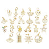 Micropaved Zircon Star Moon Love Pendant 14k Gold-filled Color-preserving Diy Bracelet