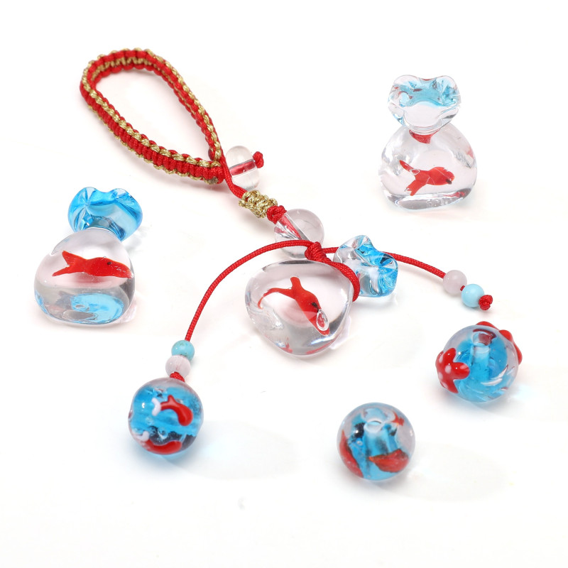 Glazed Glass Beads Sea Star Whale Bubble Handmade Diy Bracelet Necklace Keychain Pendant