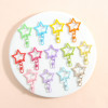 New Color Painted Five-pointed Star 8-character Buckle Key Pendant Zinc Alloy Jewelry