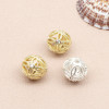 14k Gold-plated Zircon Hollow Flower Ball Separated Beads Loose Diy Handmade Bracelet