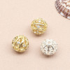 14k Gold-plated Zircon Hollow Flower Ball Separated Beads Loose Diy Handmade Bracelet