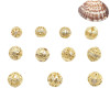 14k Gold-plated Zircon Hollow Flower Ball Separated Beads Loose Diy Handmade Bracelet