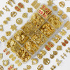 Gold Alloy Accessories Pendant Diy Handmade Bracelet Jewelry Material Blessing Character