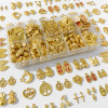 Gold Alloy Accessories Pendant Diy Handmade Bracelet Jewelry Material Blessing Character