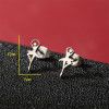 2026 New Cartoon Girl Small Earrings Mini Stainless Steel Cut Ballerina Girls Pierced