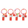 Creative Cartoon New Year Text Blessings Lucky Cat Keychain Key Ring Pendant Festival