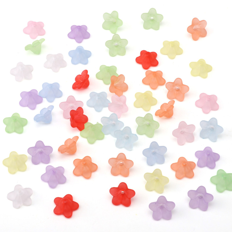 Colorful Acrylic Frosted Peach Blossom Loose Beads Hand-strung Handmade Diy Bracelet