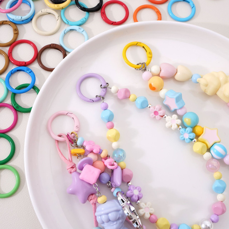 Candy Color Alloy Spray Paint C-shaped Key Ring Buckle Diy Handmade Bracelet Necklace