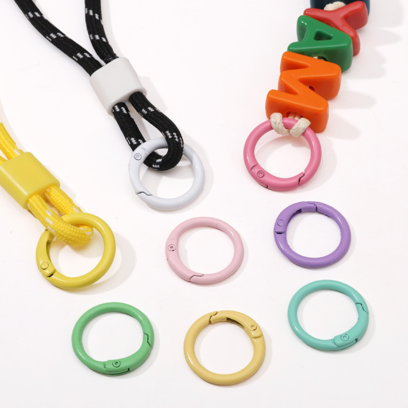 Candy Color Alloy Spray Paint C-shaped Key Ring Buckle Diy Handmade Bracelet Necklace