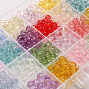 8-10mm High Transparent Glass Beads Handmade Diy Bracelet Material Earrings Necklace