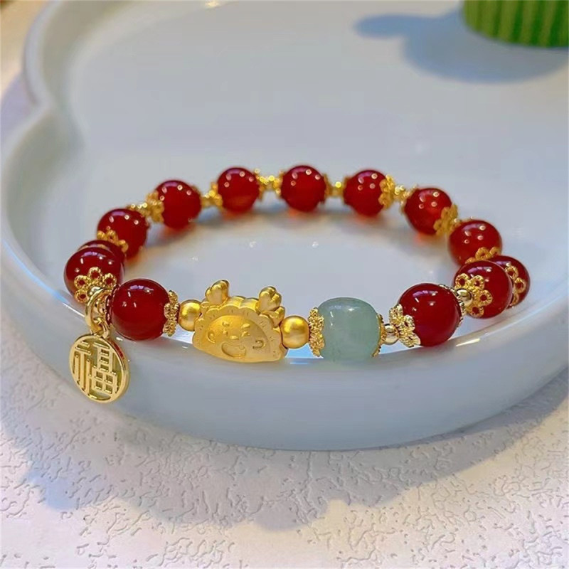 [best-selling Hot Model] Safe Buckle Plain Ring Bracelet for Women, Interlocking Lucky