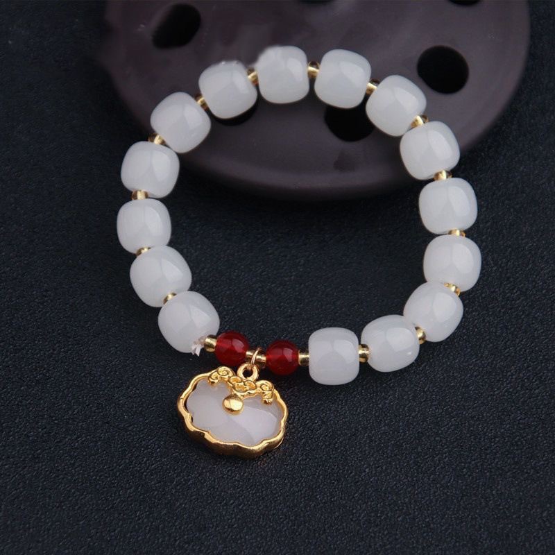 [best-selling Hot Model] Safe Buckle Plain Ring Bracelet for Women, Interlocking Lucky