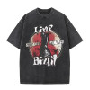 230g Men Clothing Acied Washed Tee Shirt Rock Band