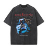 230g Men Clothing Acied Washed Tee Shirt Rock Band