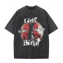 230g Men Clothing Acied Washed Tee Shirt Rock Band
