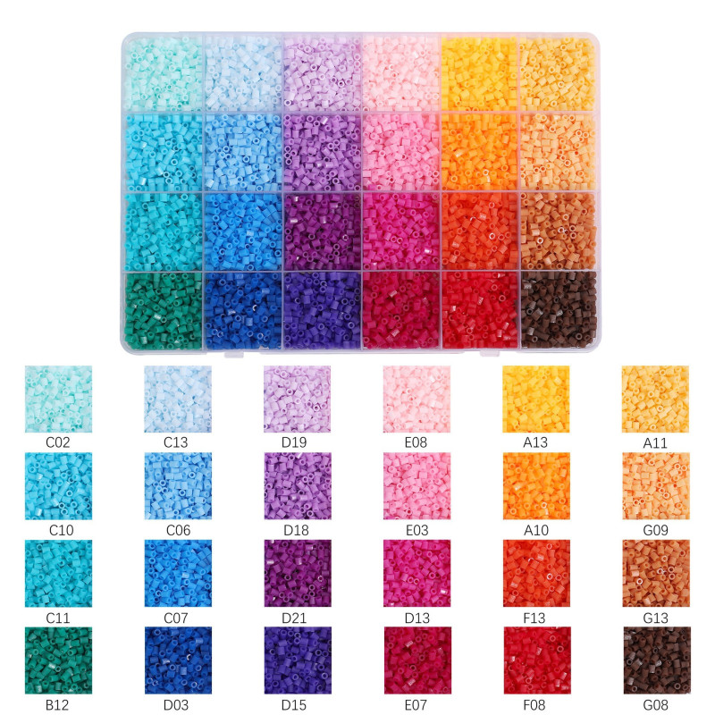24-box Boxed Acrylic Bean Set Supplementary Bag Loose Bead Accessories Diy Iron Handmade