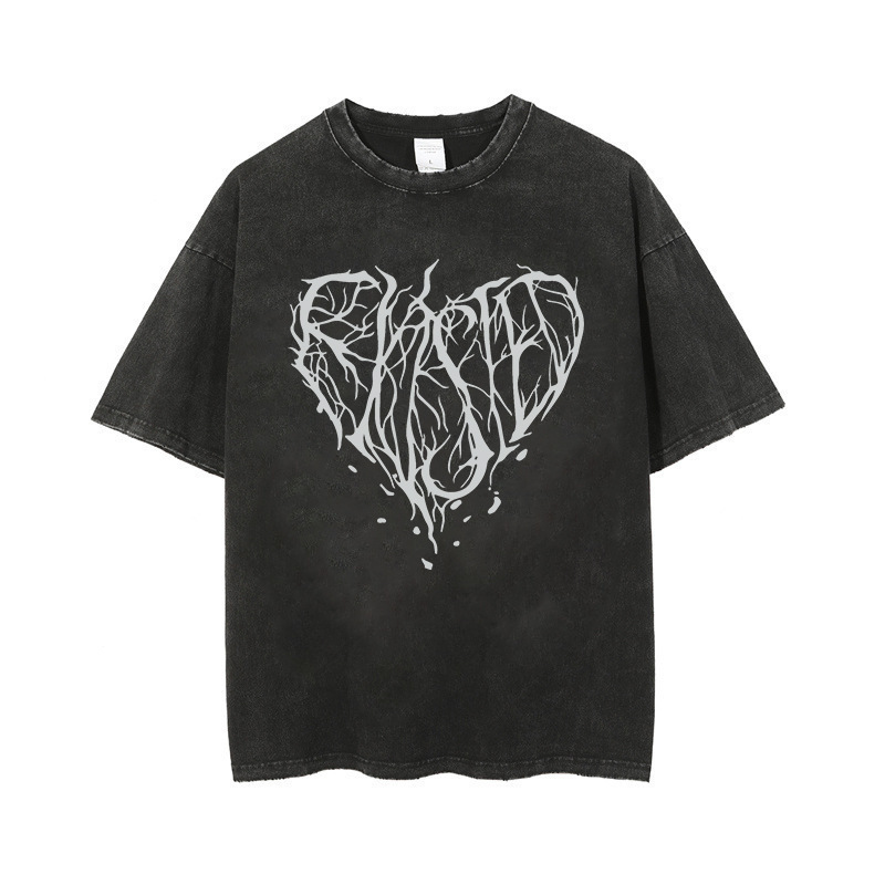 European Code 230g Cotton T2026 New Product Dark Style and American Print Men's and