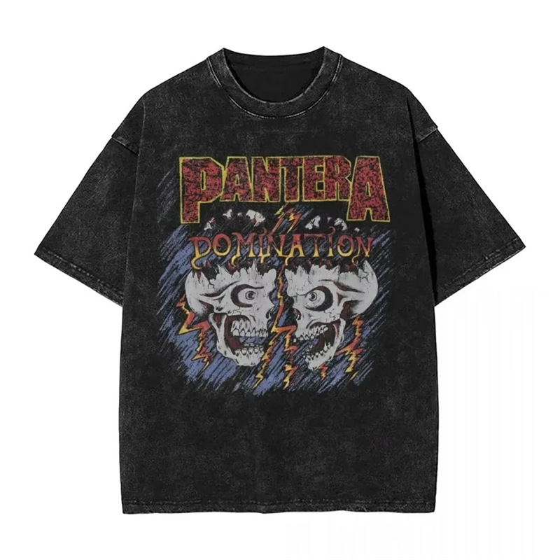230g Washed Distressed Cotton Pantera Band Power Metal Music Album Print