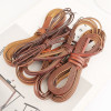 Retro Square Round Diy Leather Rope Kang Paper Imitation Cowhide Necklace Handmade