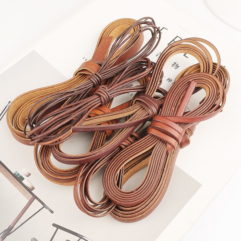 Retro Square Round Diy Leather Rope Kang Paper Imitation Cowhide Necklace Handmade