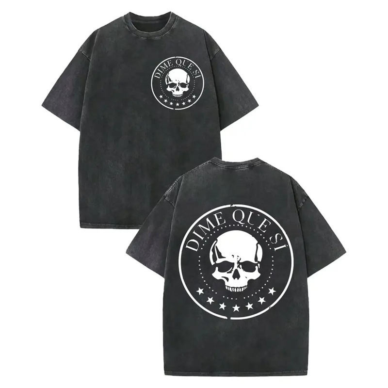 230g Cotton Vintage Washed Rap Duo Natos Y Waor T-shirt Music