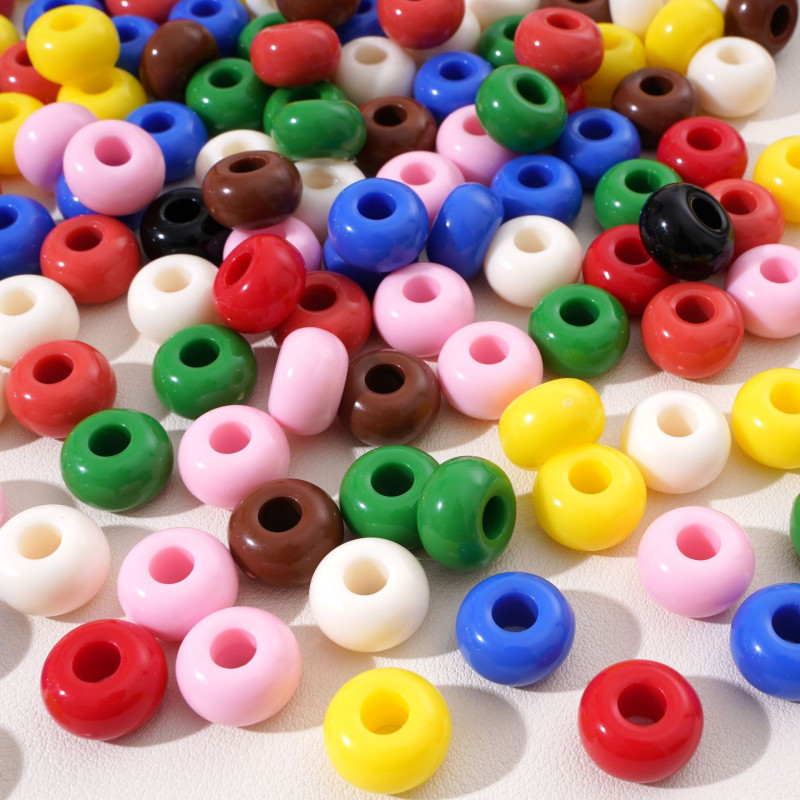16x10mm Acrylic Large Hole Abacus Beads Children Diy Handmade Flat Mobile Phone Pendant