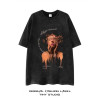 230g Retro Washed Short-sleeved T-shirt for Men and Women Oversize Couple Loose