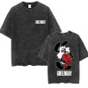 230g Cotton Washed Vintage Punk Band Green Day T Shirts Men