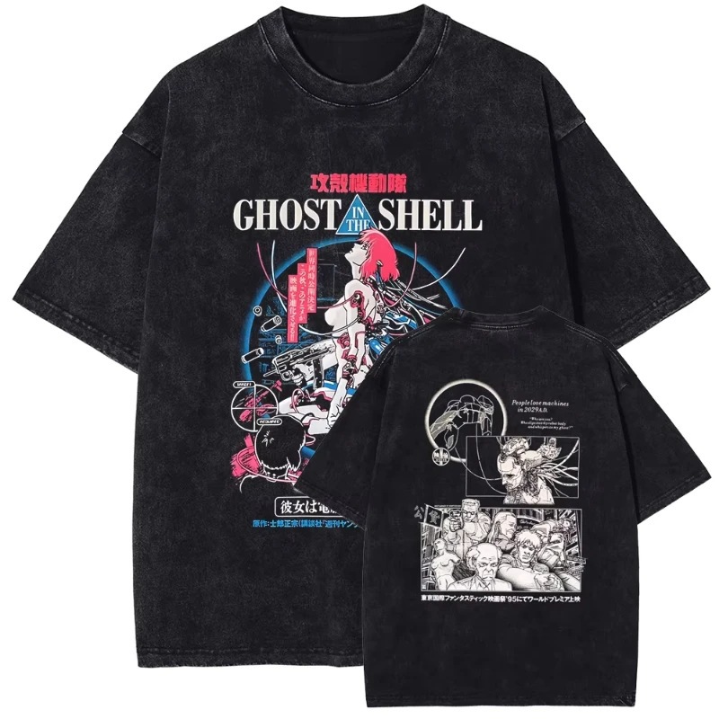 230g Cotton Anime Ghost in the Shell Kusanagi Motoko Graphic T