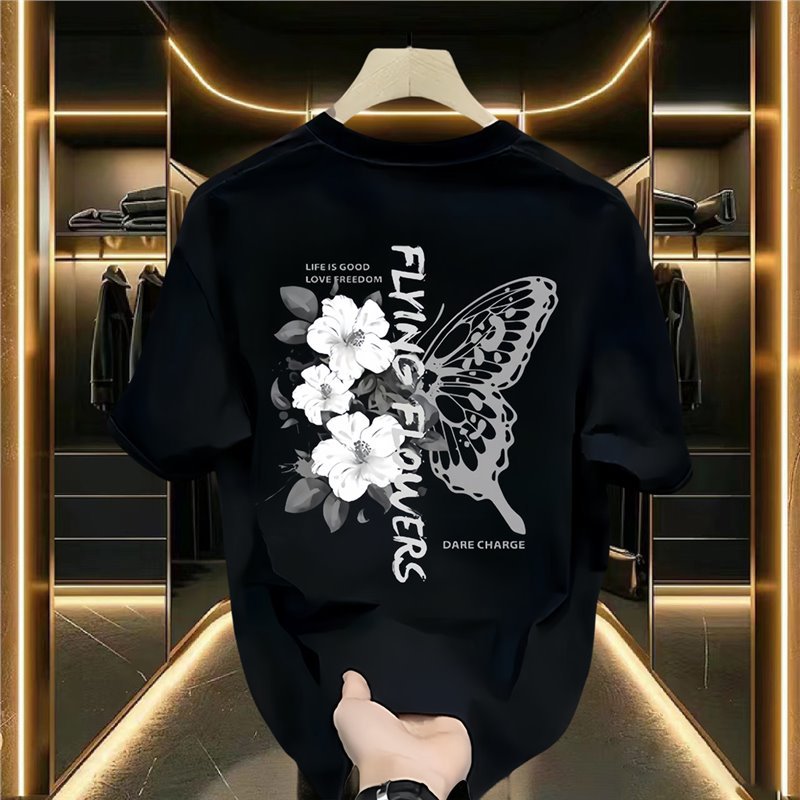 European Code Brand Printed Short-sleeved T-shirt Men's Summer 2026 New Half-sleeved