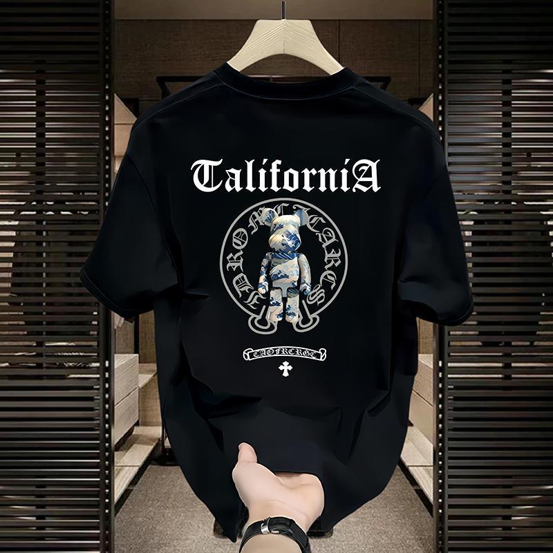European Code Brand American Simple Fashion Half-sleeved T-shirt Men's Loose Heavyweight