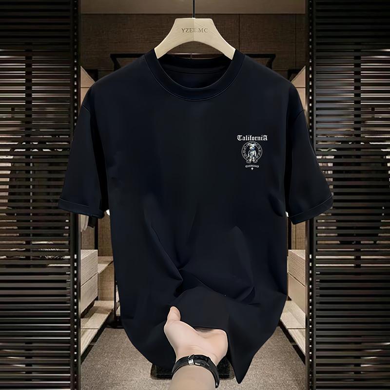 European Code Brand American Simple Fashion Half-sleeved T-shirt Men's Loose Heavyweight