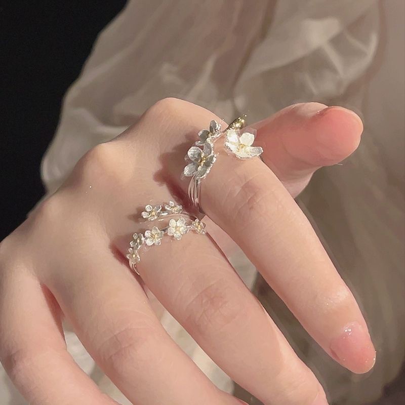 [blooming Flowers] Camellia Bestie Ring Niche Design Light Luxury Simple Temperament Open