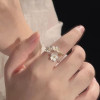 [blooming Flowers] Camellia Bestie Ring Niche Design Light Luxury Simple Temperament Open