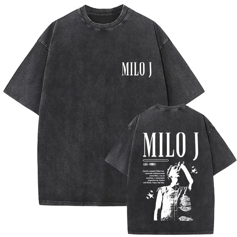 230g Washed Distressed Cotton Vintage Rapper Milo J La Vida Era M