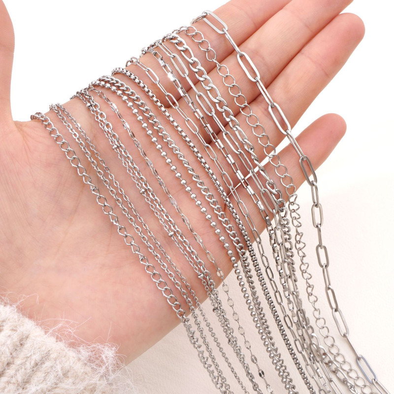 Stainless Steel Chain Cross Wave Bead Tail Non-fading Necklace Extension Accessories