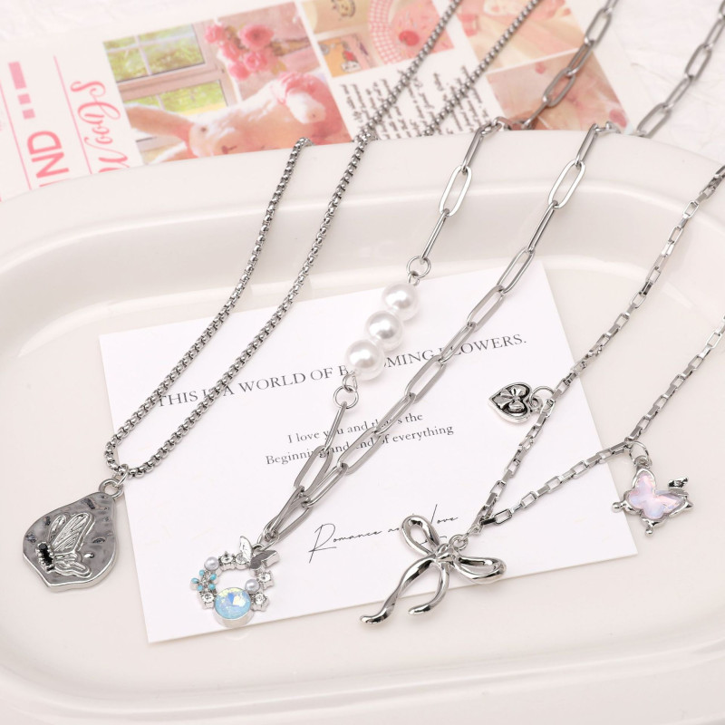 Stainless Steel Chain Cross Wave Bead Tail Non-fading Necklace Extension Accessories