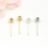18k Gold-filled Color-preserving Glue Beads Ear Needles Handmade Diy Ear Jewelry
