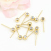 18k Gold-filled Color-preserving Glue Beads Ear Needles Handmade Diy Ear Jewelry