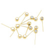 18k Gold-filled Color-preserving Glue Beads Ear Needles Handmade Diy Ear Jewelry