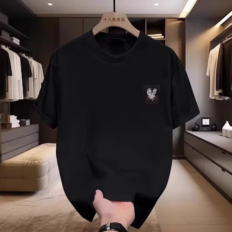 European Code Cotton Heavyweight National Trend New Fashion Brand Pure Printed Men's