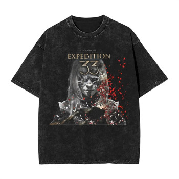 230g Cotton Clair Obscur Expedition 33 Washed T Shirts Streetw