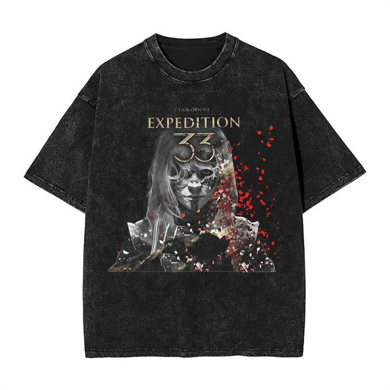 230g Cotton Clair Obscur Expedition 33 Washed T Shirts Streetw