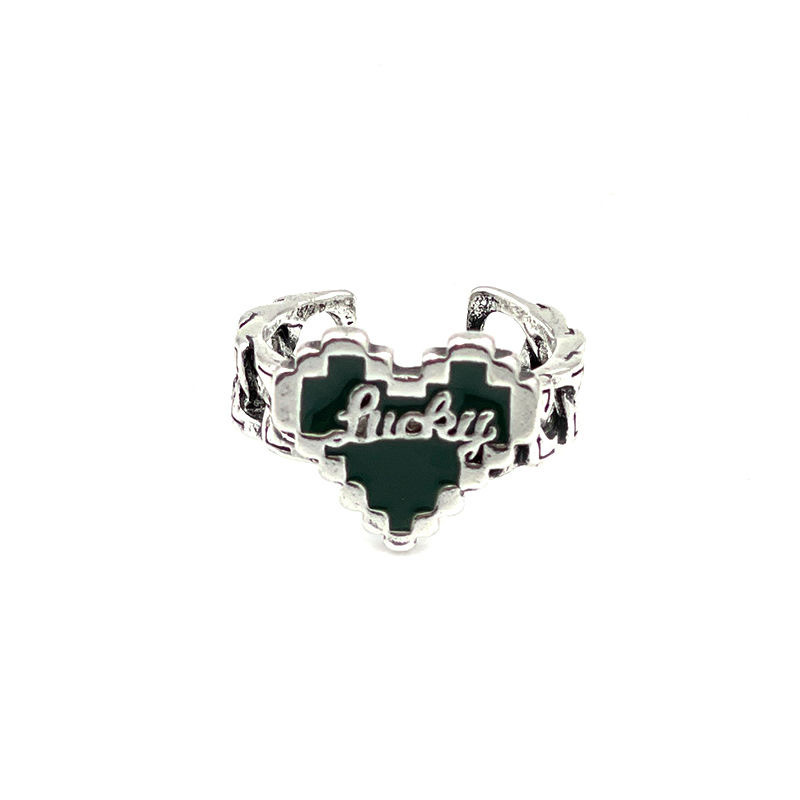 Sweet and Cool Love Mosaic Letter Ring Women's Fashion Personalized Ins Niche Index Finger