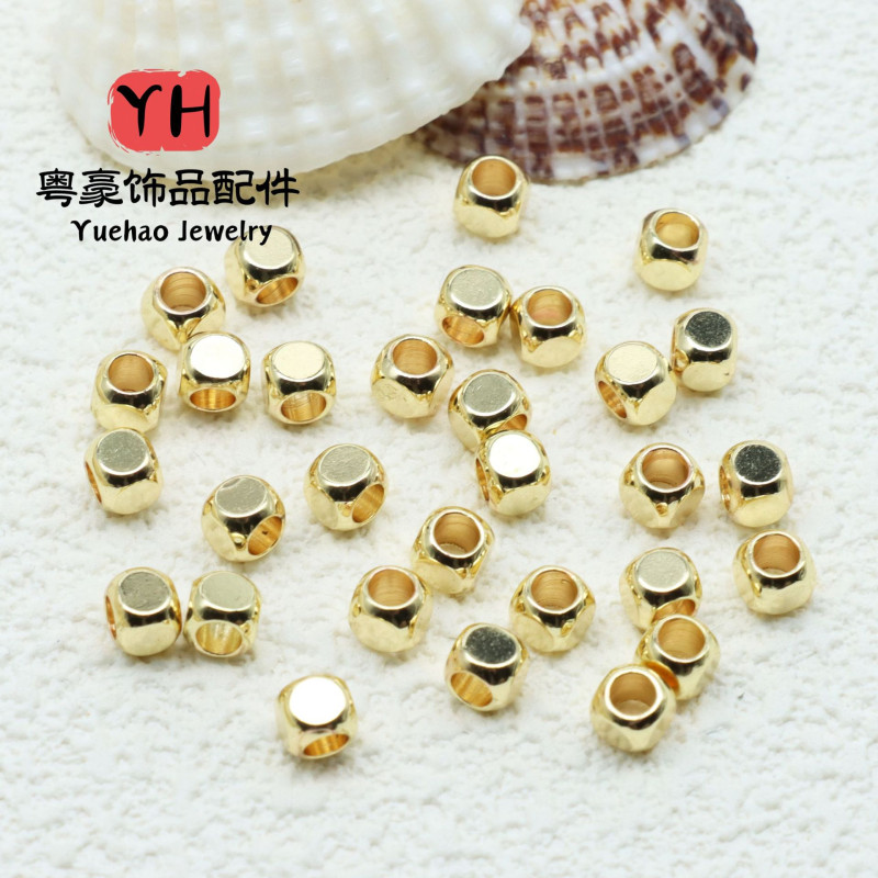 Diy Jewelry Handmade Beading Accessories 14k Gold-covered Color-preserving Four Square