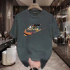 European Code Heavyweight Pure Cotton Brand American T-shirt Men's Summer Design Printed